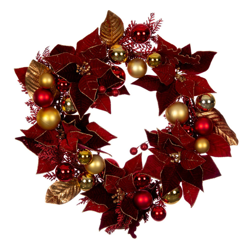 Couronne en polyéthylène (PE) 22 po Gianessa Poinsettia