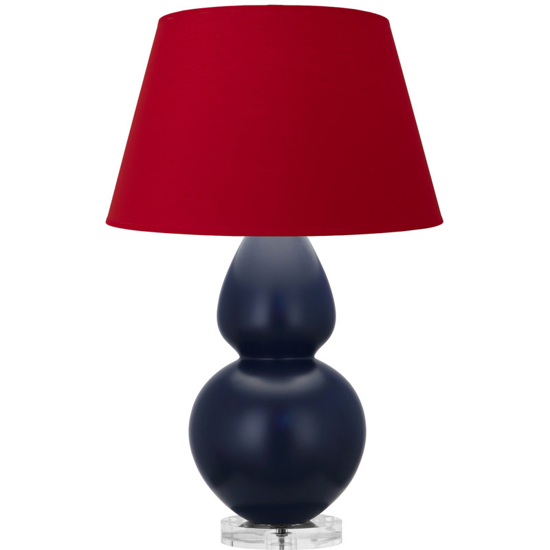 Lampe de table matte à double gourde, Marine, Rouge
