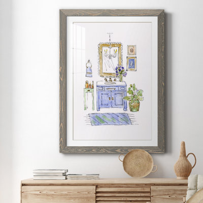 " Sketchy Bath II " Painting Print
