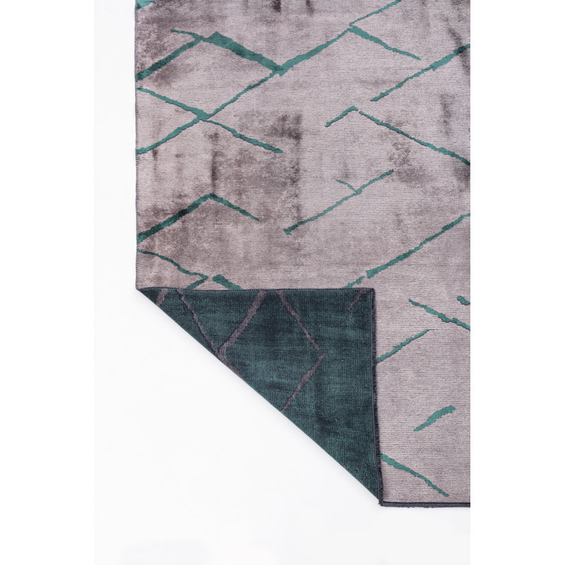 Rapture Green/Gray Abstract Luxury Area Rug, Rectangle 7'10" x 9'10"