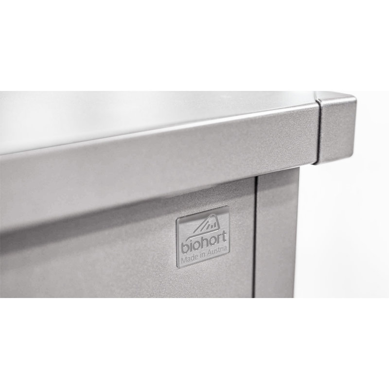 Biohort LeisureTime 210 Gallon Water Resistant Metal Deck Box with Lock, Silver