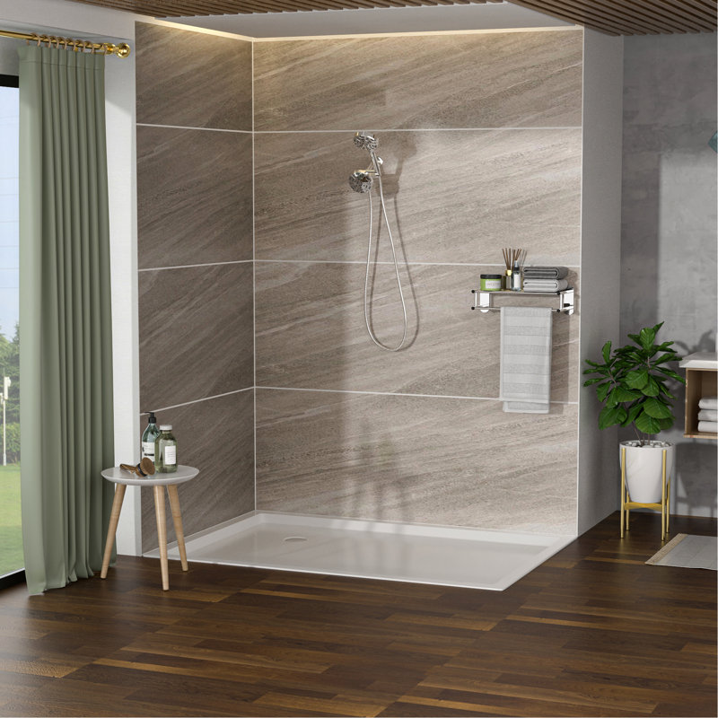Pomme de douche murale à effet pluie 4,7 po et douche à main 8 au fini, Argent