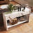 55.12" Wood Distressed Pattern Console Table Sofa Table With Two Drawers And Bottom Shelf Easy Assembly-1803928632