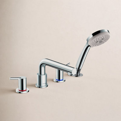 Talis S Double Handle Deck Mounted Roman Tub Faucet Trim with Diverter and Handshower
