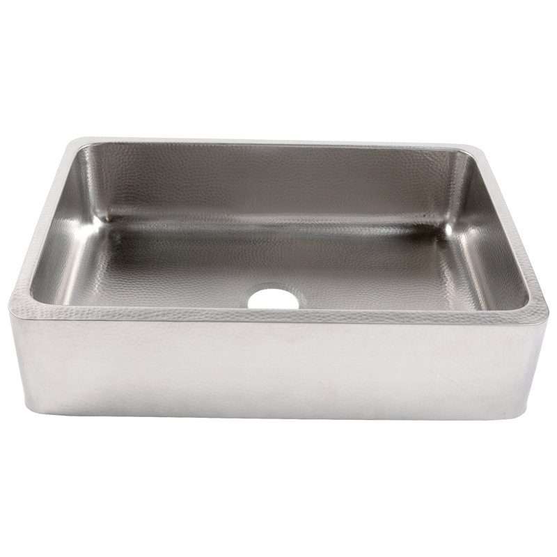 Lange Stainless Steel 32" Single Bowl Farmhouse Apron Front Undermount Kitchen Sink, Brushed