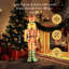 Décoration de Noël illuminée 61 pouces avec casse-noisette rose-1786517623