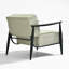 Ensemble de 2 chaises d'appoint rembourrées beige Mid-Century avec accoudoirs en bois espresso et structure en métal noir-1221708721