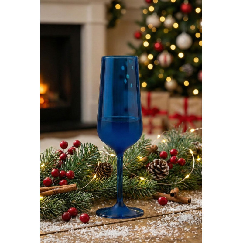 Champagne Glass Set, Blue