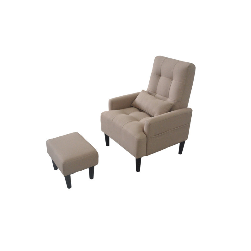 Fauteuil de détente en tissu gris - moderne, réglable en 5 angles