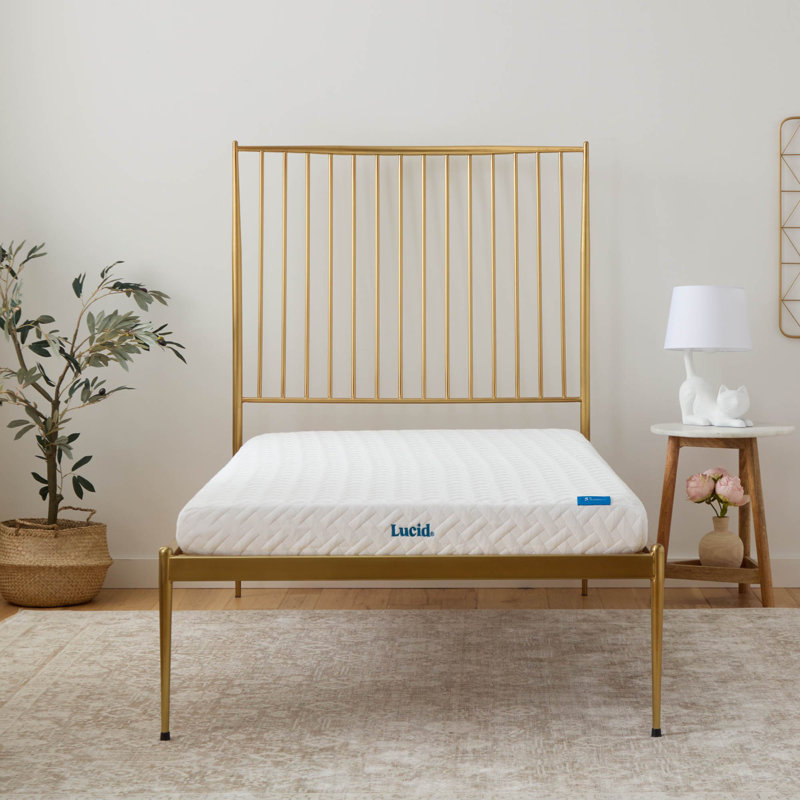 Matelas en mousse viscoélastique infusée au gel ferme 5 po Lucid SureCool ™, simple, 5", Lit simple