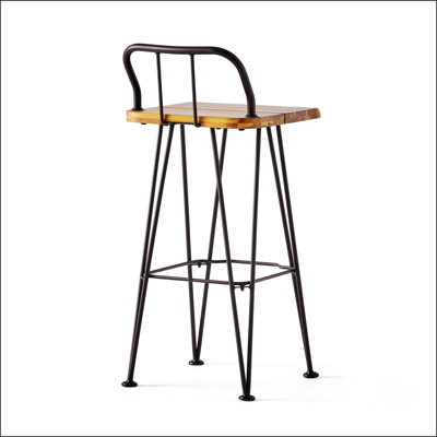 DENALI INDUSTIAL WOOD AND METAL BARSTOOL