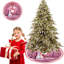 Jupe d'arbre de Noël rose, 36 pouces, paillettes, jupes d'arbre en velours