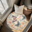 Tapis tressé à motif de fleurs flottantes-1914580344