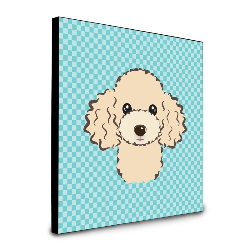 Panneau mural d’art Dungorbery, bleu, Caniche Buff