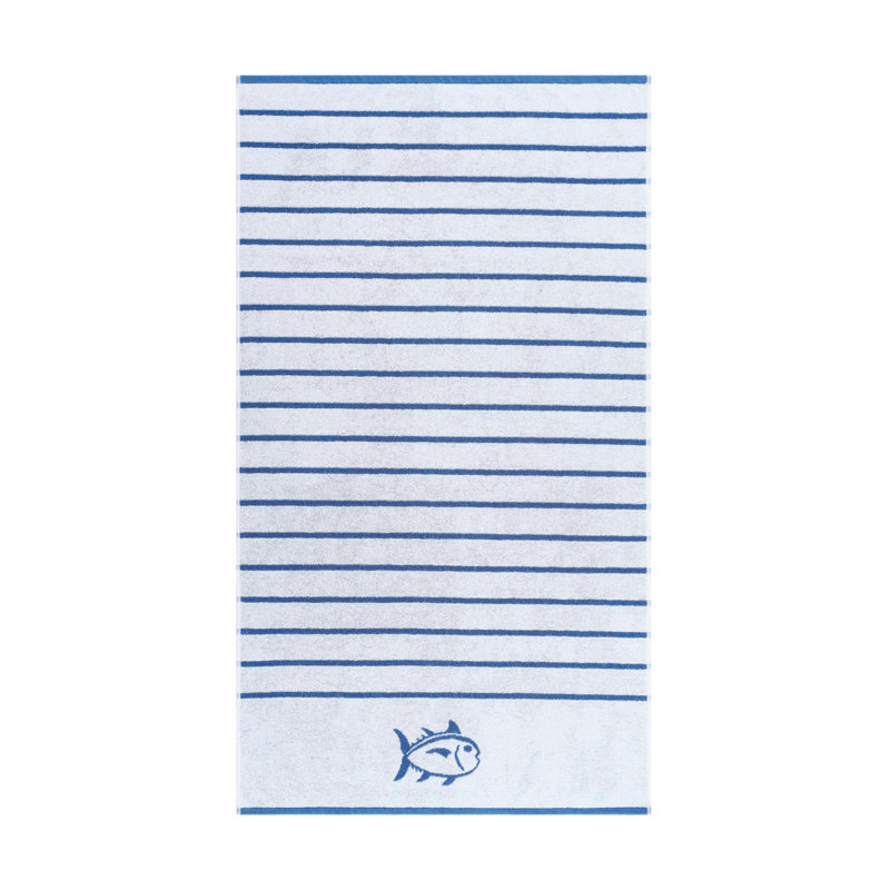 Southern Tide Breton Striped Bath Towel, Cobalt Blue