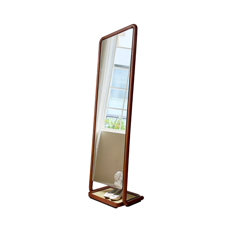 Rectangle Solid Wood+Rattan Full Length Mirrors