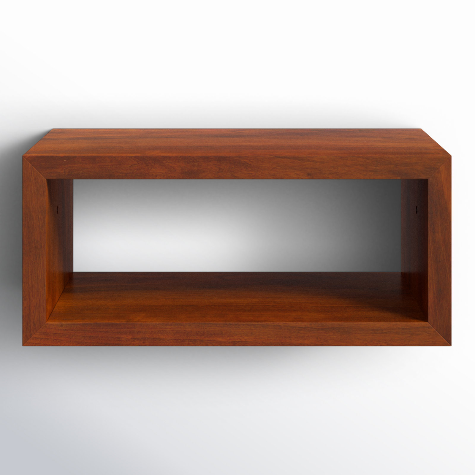 Robin Rectangle Solid Wood Floating Shelf , Walnut Brown, 8" H x 18" W x 8" D