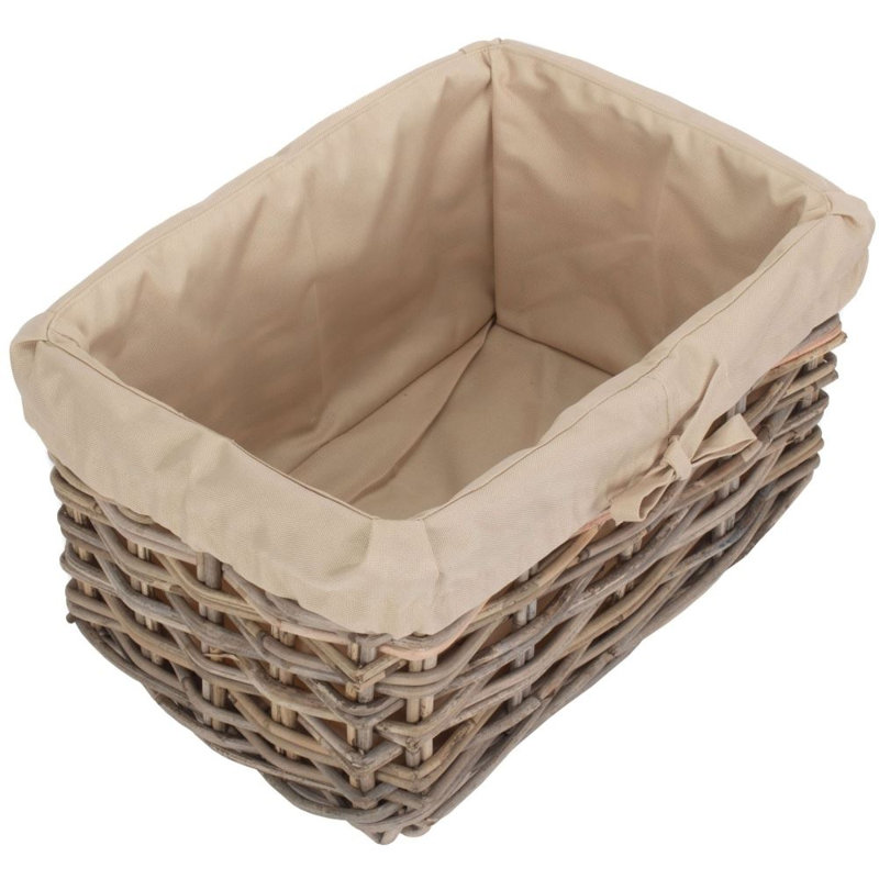 Bay Isle Home Wicker Decorative Basket, Light Grey