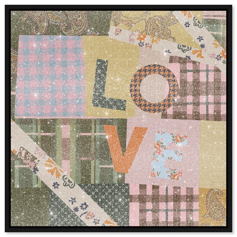 Retro Scarf II Print by Oliver Gal, 13"H x 13"W, Black Floater Frame