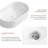 Oval Bathroom Sink Above Counter,19″ X 12″ White Porcelain Vessel Sink, Modern Vanity Bowl Sink, Art Ceramic Wash Basin