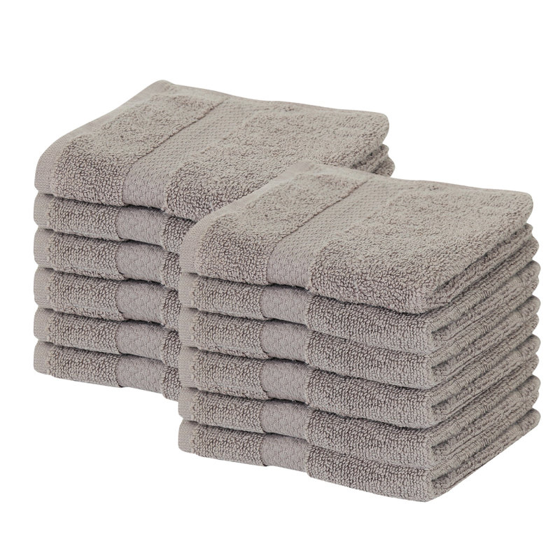 Splash 100% Cotton Zero Twist Washcloth Set, 550 GSM Soft Absorbent Cotton Washcloths & Face Towels for Bathroom, Spa & Daily Use, OEKO-TEX Certified, 12 Pack, Beige