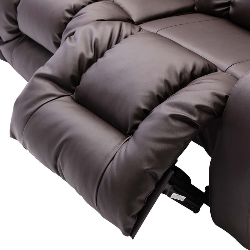 Deneishia 3 Seater Linen Reclining Sofa, Brown
