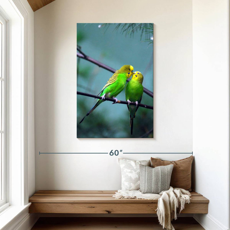 Brampt Kissing Parakeets, 45" H x 30" W