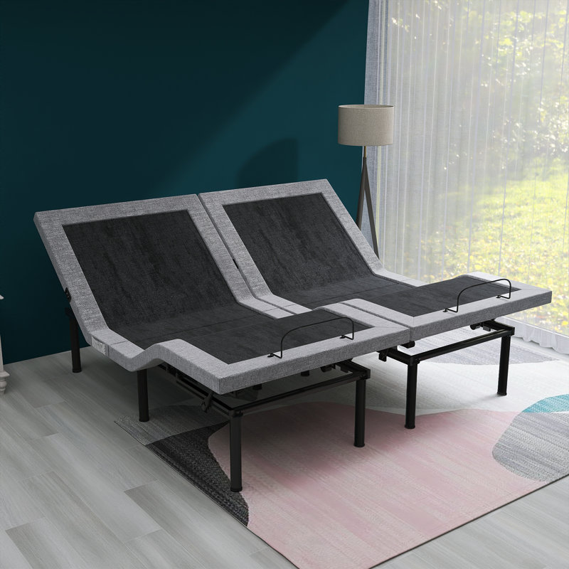 Split King Massaging Zero Gravity Adjustable Bed w/ Wireless Remote & Under-bed lighting & USB port