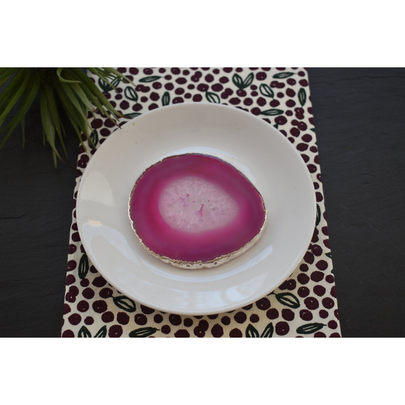 Agate 4 Piece Coaster Set, Pink