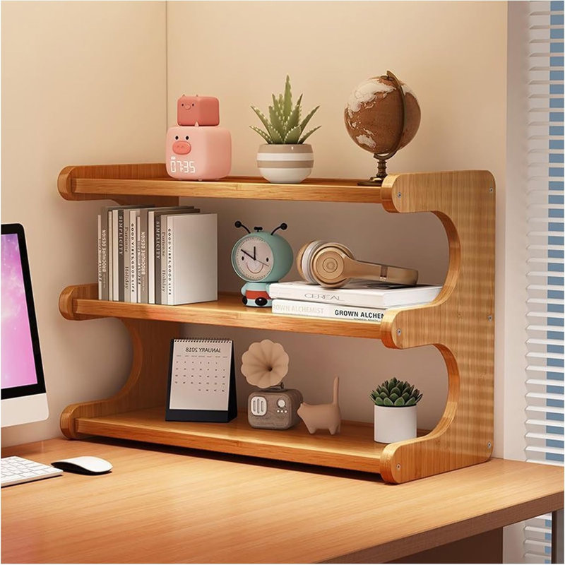 Bibliothèque à 3 niveaux pour bureau, support de rangement, rangement de bureau