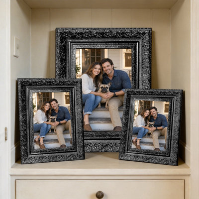 Cadre photo noir 3 pièces pour photos et cadeaux de mariage 8 po x 10 po