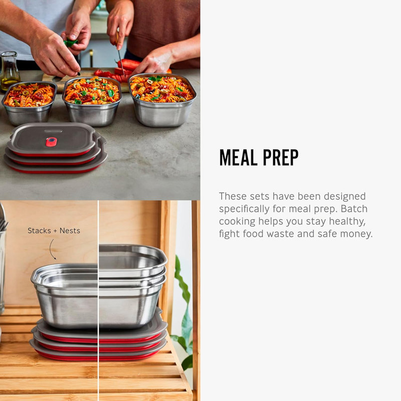 Black+Blum Stainless Steel Rectangular Food Box Medium - Grey