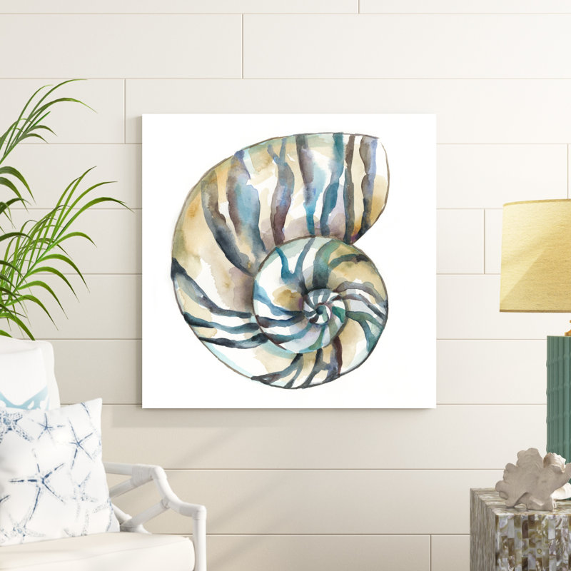 «Aquarelle Shells II», peinture sur toile, H 36 po x l 36 po, Toile tendue