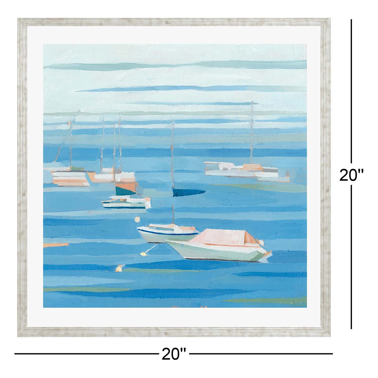 Summer Regatta I by Emma Scarvey, 20"H x 20"W, Pattern Silver