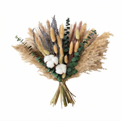 Arrangement de fleurs artificielles de fleurs de pampas séchées (vase non inclus)