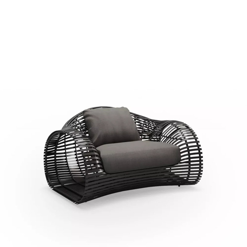 Lolah Outdoor Lounge Chair, Canvas Taupe, Brown
