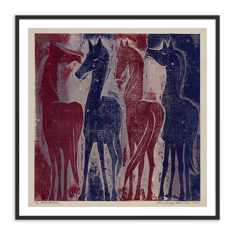 Blue Blood Print by Pepi Sprohge, 48" H x 48" W x 2.5" D, Black