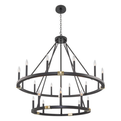 Haninah 20 - Light Dimmable Wagon Wheel Chandelier