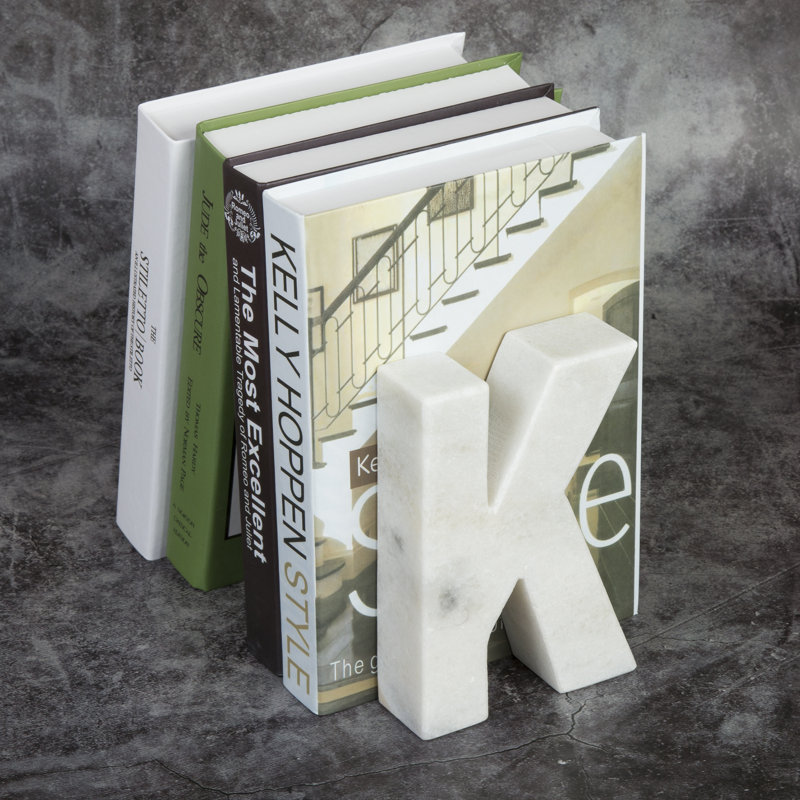 Serre-livres lettre K, Blanc cassé