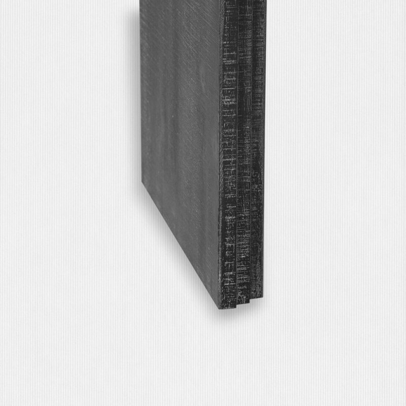 Console courbée rétro avec 2 tiroirs, table d'appoint à base ouverte et cannelée, Noir antique