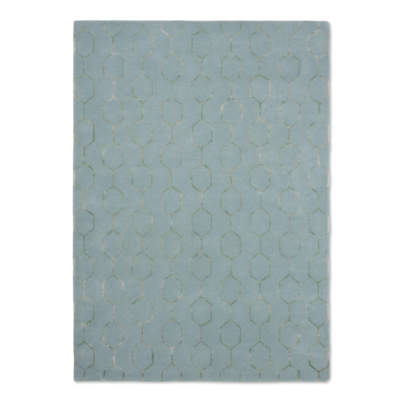 Gio Geometric Area Rug in Blue, Rectangle 8'2" x 11'6"