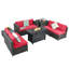 Ensemble de conversation en osier / rotin pour 6 personnes avec coussins et foyer de 60 000 BTU-1089553521