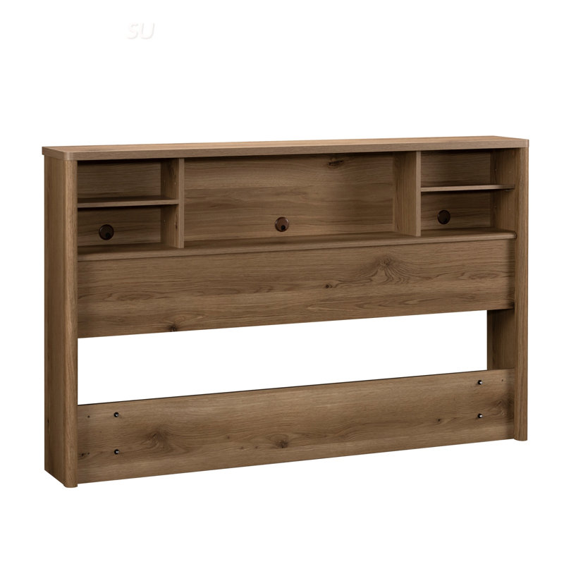 Full/Queen Bookcase Headboard With Spacious Storage And Cord Management, Perfect For Modern Bedrooms And Organization., Brown