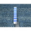 Tapis bleu de mer Égée 8 pi x 10 pi, motif Kohinoor Herat, petit motif géométrique à losanges répétitifs, laine pure, ton sur ton, noué à la main, sans bordure, doux au toucher, tapis oriental
