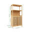 Armoire de rangement en bambou, armoire de salle de bain autoportante avec 2 portes, armoire de plancher pour le salon, la cuisine, le vestibule