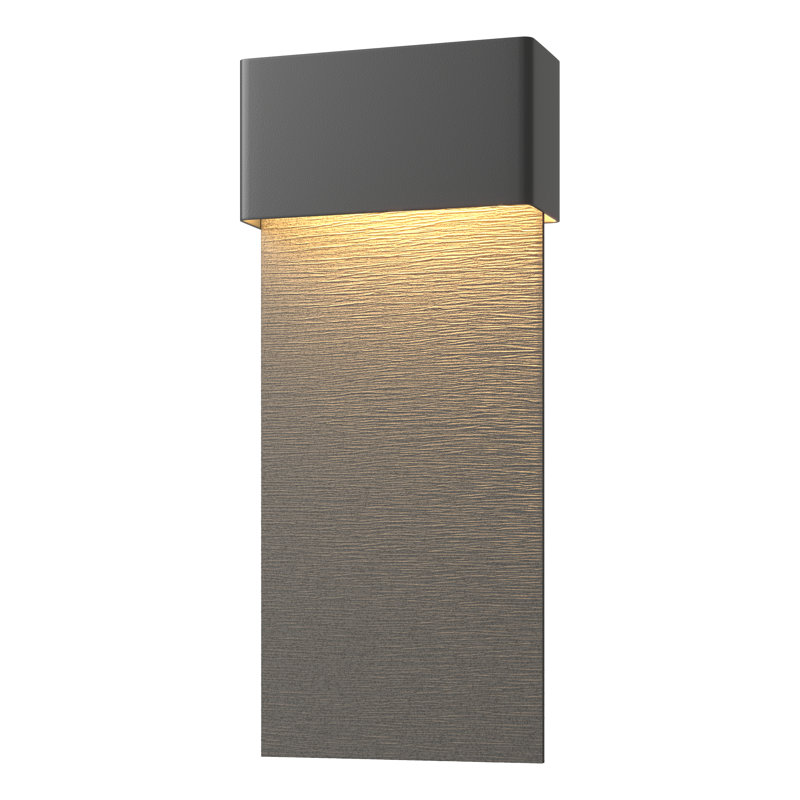 Plafonnier encastré d'extérieur à DEL Stratum, Noir côtier, Fer naturel, H 21,8 po x l 9,5 po x P 3,7 po