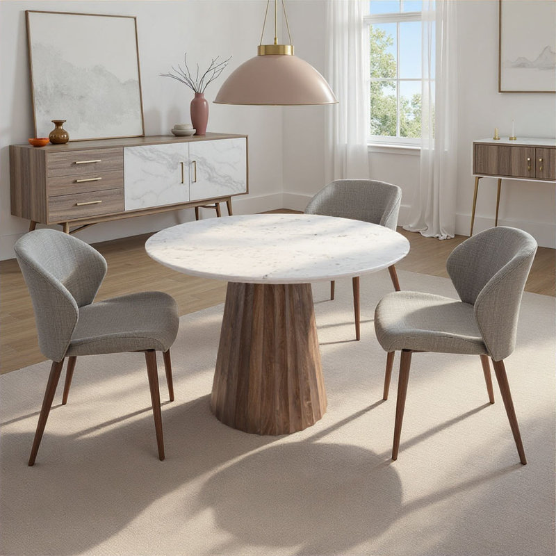 Nalani 42" Dining Table, Medium Walnut, Brown