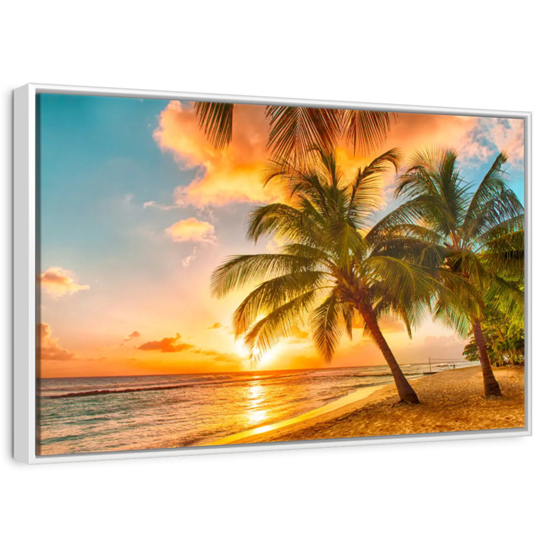 Barbade, Cadre flottant blanc, 25 po x 17 po