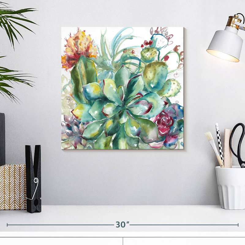 Aquarelle Harnek Succulent Garden I, H 16 po x l 16 po
