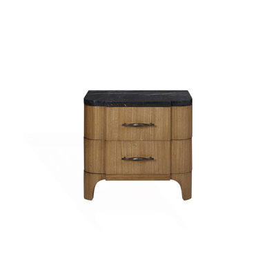 2 Drawer Nightstand With Stone Top